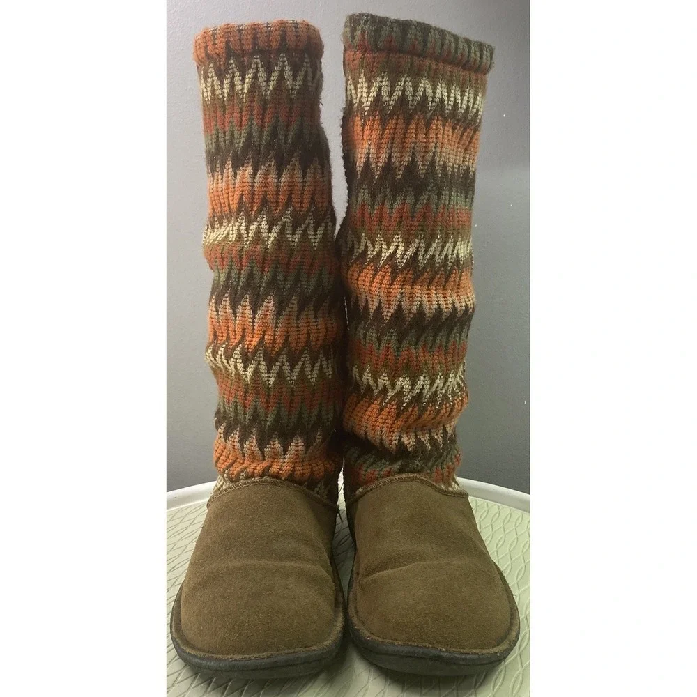 KEEN‎ Auburn NAVAJO Women's Suede&Wool Top Brown/Orange Tall Snow Winter Boots 7